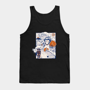 Women's " I Am Powerful " Anime Girl Flying Across The Ocean Tank Top